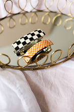 Load image into Gallery viewer, Orange Checkered Hair Clip
