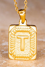 Load image into Gallery viewer, Rectangle Initial Pendant Necklace Gold
