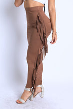 Load image into Gallery viewer, Mocha Fringed Maxi Skirt - Plus Size 1X, 2X, 3X
