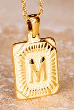 Load image into Gallery viewer, Rectangle Initial Pendant Necklace Gold
